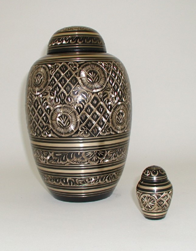 Brass Urn, Gold & Black